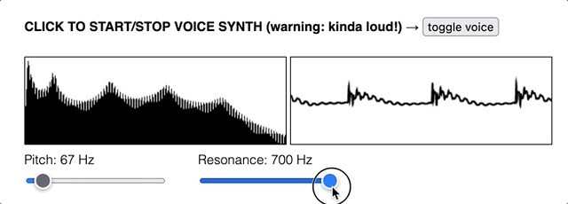 GIF of a prototype voice synthesizer