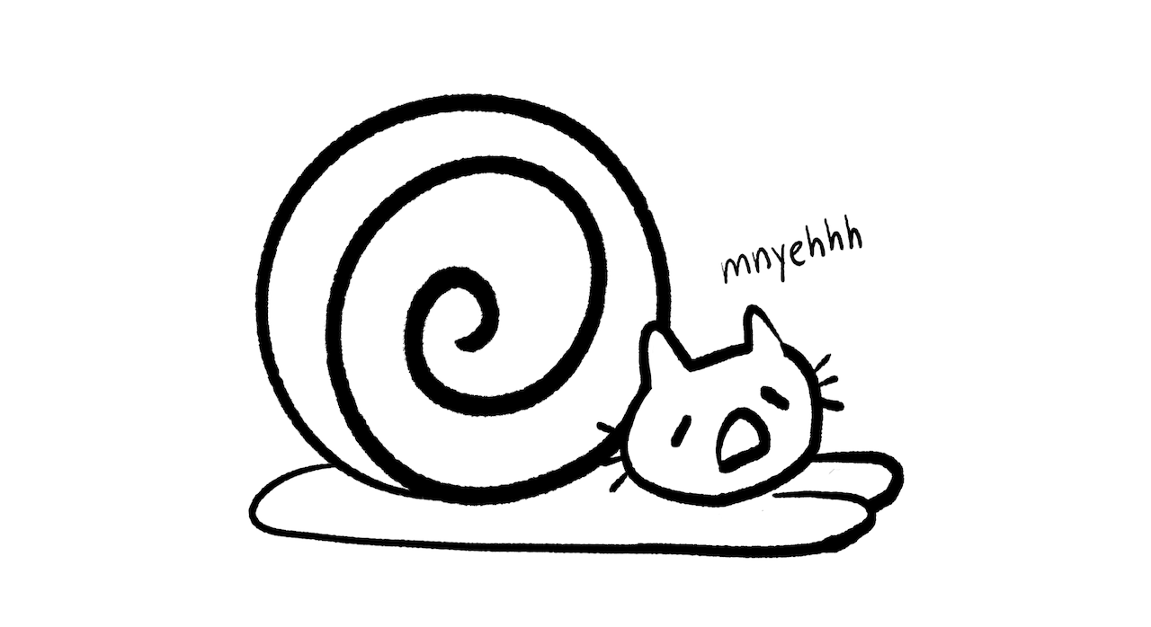 Crappy doodle of a snail-cat