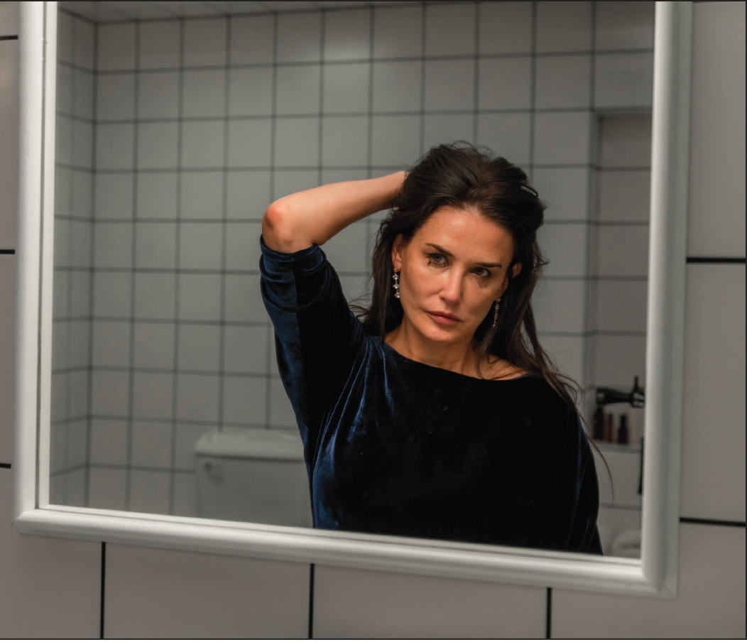 A hot 62-year-old actress, Demi Moore, in the film, The Substance