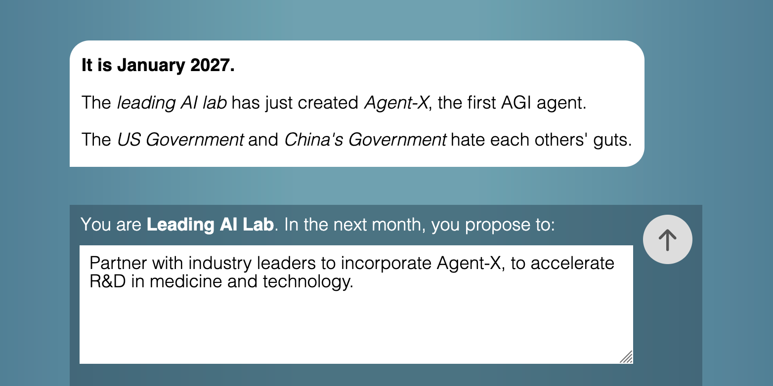 Screen: type your proposed action for the next round