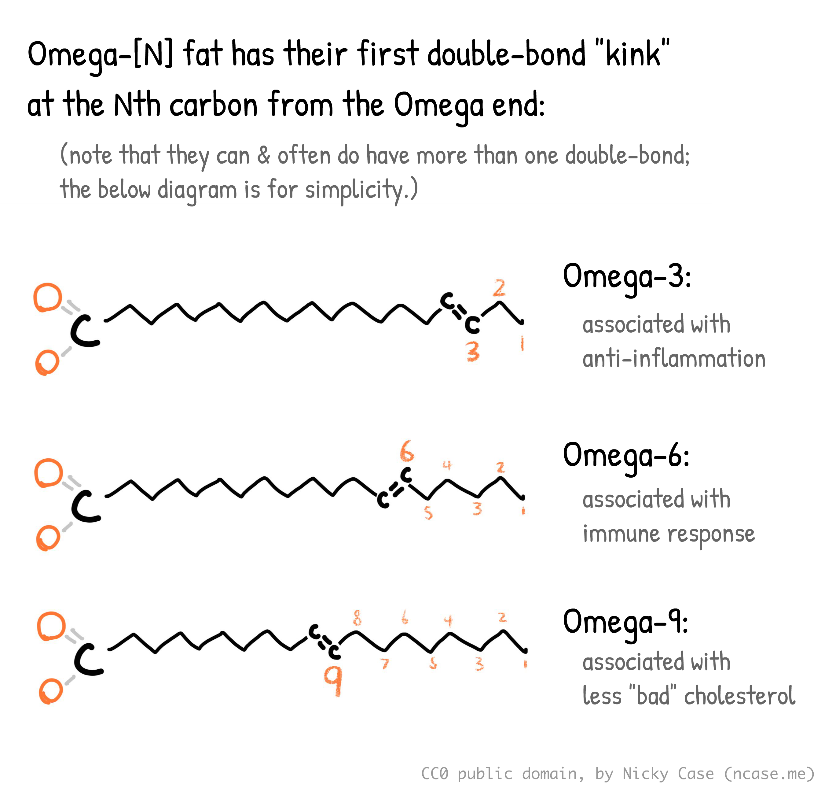 Diagram of Omega-3, -6, and -9, details in main text. Diagram of Omega-3, -6, and -9, details in main text.